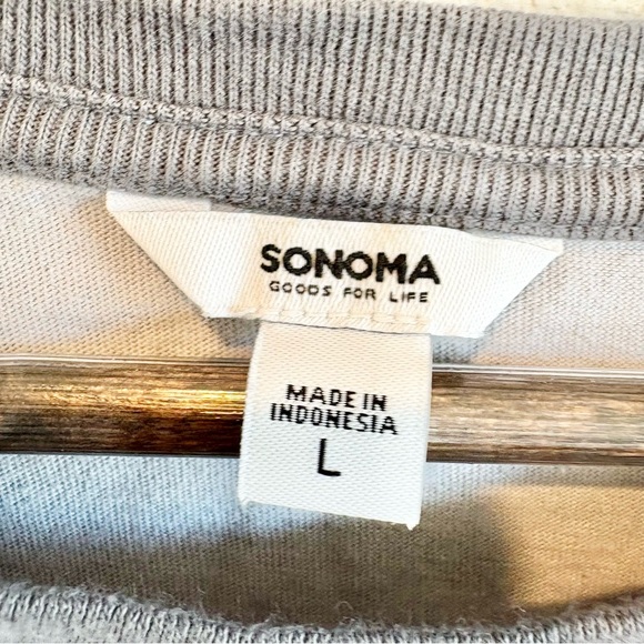 Sonoma Women’s Camo T-Shirt Dress Gray Short Sleeve Casual Cotton Size Large - Picture 5 of 11